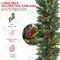 9 FT Christmas Garland with Lights,Battery Operated Lighted Garland,50 Warm White LED Lights